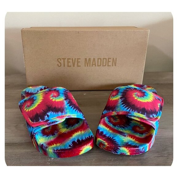 Steve Madden NEW Sena Pool Side Sandal in Bright Multi Rainbow Women's Sz 7M NIB - Picture 13 of 13